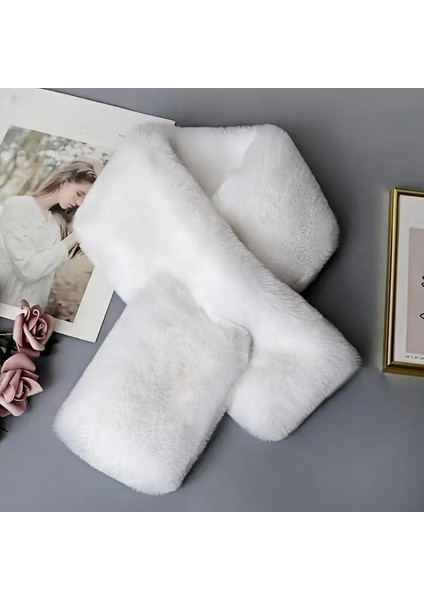 Kaşkol Boyunluk Atkı Peluş Kürkü Atkı Önlük, Yumuşak Tüm Soğuk Koruma Boyun Kalınlaştırılmış fiyatları