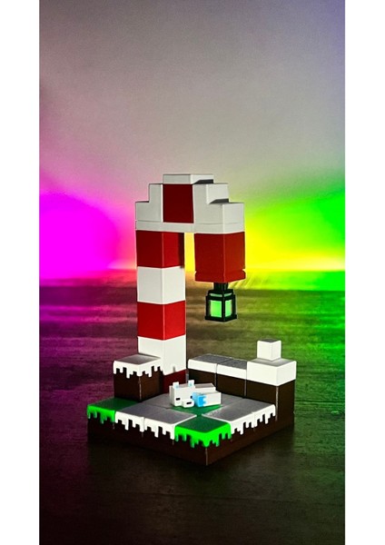 Işığı Emen Minecraft Yılbaşı Temalı Ada Gece Parlayan Figür Seti Hediyelik - 4x4 Boyutunda modelleri