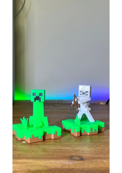 Minecraft Iskelet ve Creeper Ada Hediyelik Figür