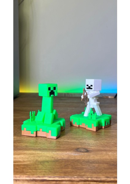 Minecraft Iskelet ve Creeper Ada Hediyelik Figür