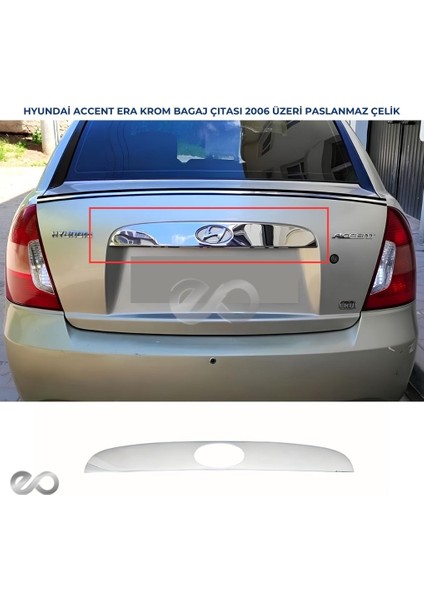 Hyundai Accent Era Krom Bagaj Çıtası 2006 Üzeri P. Çelik