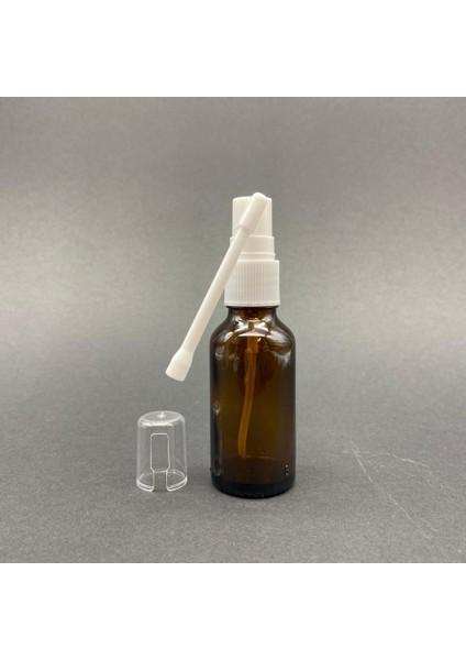 30 ml Kahverengi Ağız Spreyli Şişe, 24 Adet, Oral Sprey, Ecza Şişesi, Boş Cam Şişe