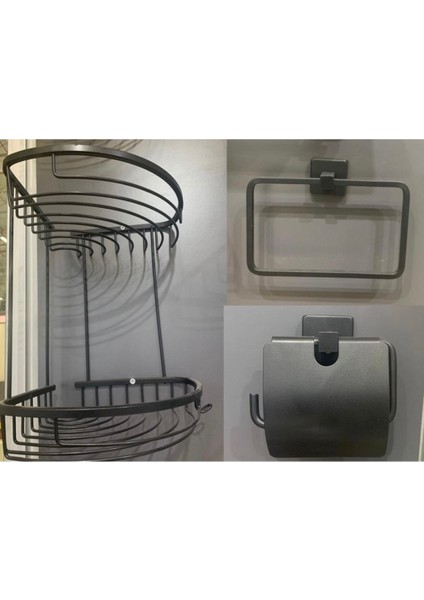 Tekno Trust Banyo Seti 2’li Köşelik Havluluk Tuvalet Kağıtlığı