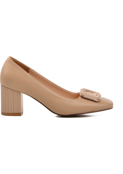 Bej Cilt Kadın Topuklu Ayakkabı modelleri