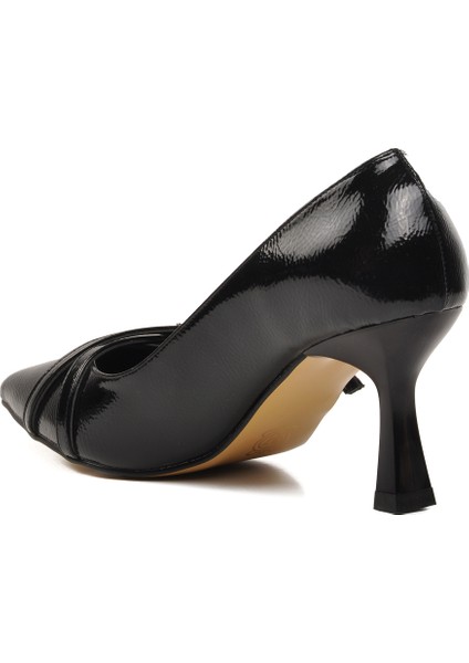 Siyah Kırışık Kadın Topuklu Ayakkabı fırsatları