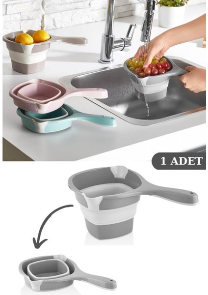 Katlanabilir Maşrapa, Akordiyon Iki Uçlu Saplı Maşrapa Gri