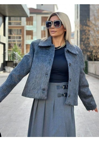 6551 Reglan Kol Kısa Ceket Gri fırsatları