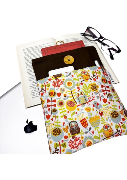 Kitap Kılıfı / Tablet Kılıfı / Ebook Kılıfı / Çok Amaçlı Kılıf ( Baykuşlar , Çiçekler ) fiyatları