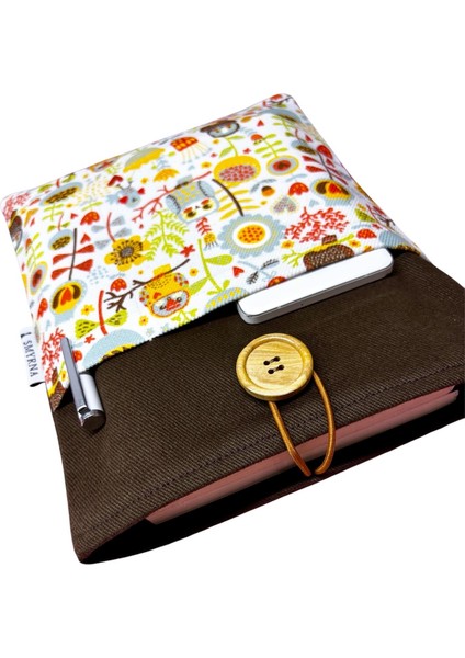 Kitap Kılıfı / Tablet Kılıfı / Ebook Kılıfı / Çok Amaçlı Kılıf ( Baykuşlar , Çiçekler ) fırsatları