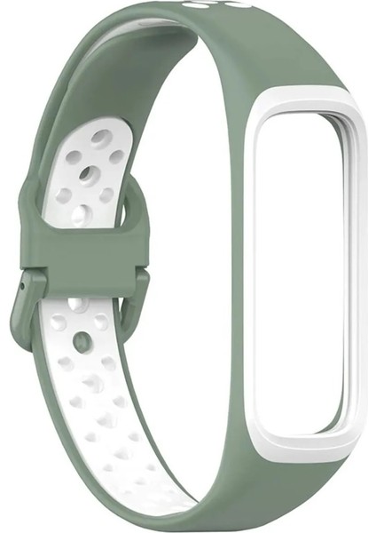 Samsung Galaxy Fit 2 (SM-R220) Uyumlu Delikli Çift Renkli Silikon Kordon Kayış