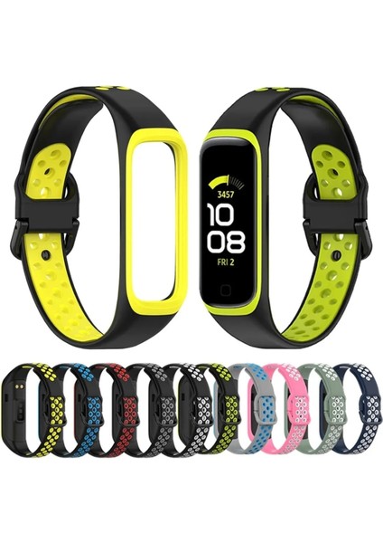 Samsung Galaxy Fit 2 (SM-R220) Uyumlu Delikli Çift Renkli Silikon Kordon Kayış fiyatları