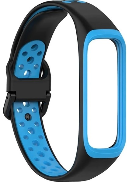 Samsung Galaxy Fit 2 (SM-R220) Uyumlu Delikli Çift Renkli Silikon Kordon Kayış