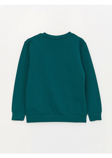 Lcw Kids Yeşil Bisiklet Yaka Baskılı Uzun Kollu Erkek Çocuk Sweatshirt fiyatları