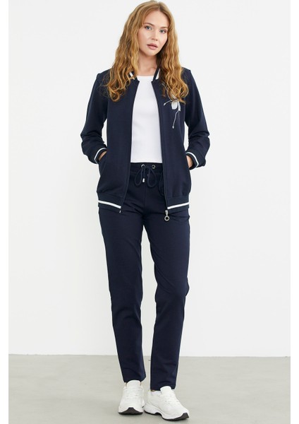 Fermuarlı Triko Kombinli Eşofman Takım - Lacivert fırsatları