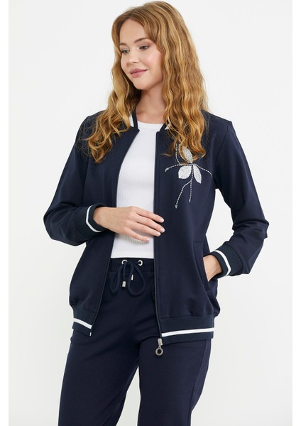 Fermuarlı Triko Kombinli Eşofman Takım - Lacivert indirimleri