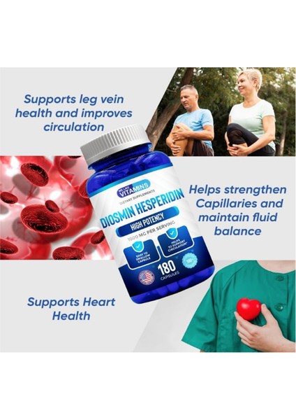 Diosmin Hesperidin 1000mg – 180 Capsules – 90 Day Supply.usa indirimleri