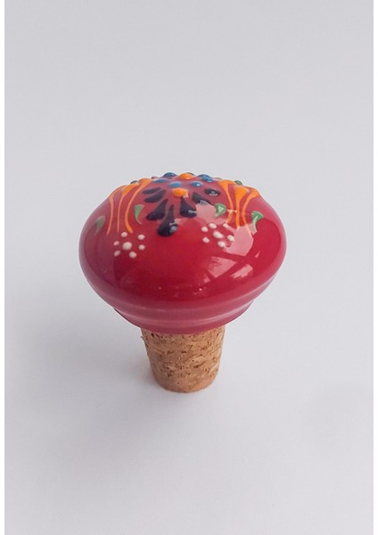 Seramik Kırmızı Başlıklı Zeytinyağı Şişesine Uygun Mantar Kapak Tıpa (28MMX18MM H40MM) fiyatları