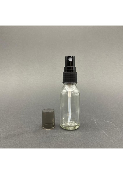 20 ml Şeffaf Cam Şişe, Spreyli Şişe, 24 Adet, Ecza Şişesi, Boş Cam Şişe