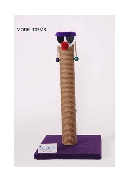 T03 Palyaço Kedi Tırmalama Tahtası Mor 54 cm