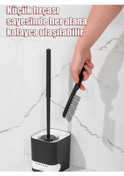 2'li Su Akıtmayan Yapışkanlı Banyo Wc Temizleme Seti,kahverengi