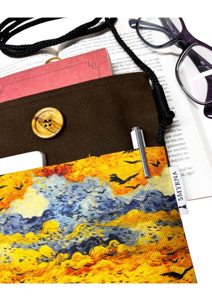 Askılı - Kitap / Tablet / Ebook Çantası – Çıkarılabilir Askı ( Van Gogh Tabloları Kolaj ) modelleri