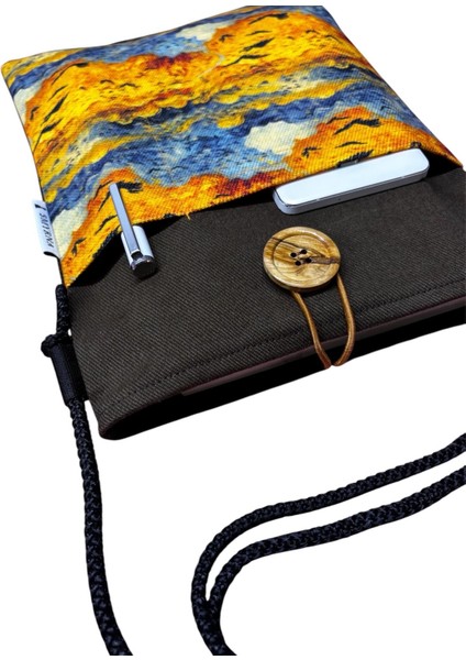 Askılı - Kitap / Tablet / Ebook Çantası – Çıkarılabilir Askı ( Van Gogh Tabloları Kolaj ) fırsatları