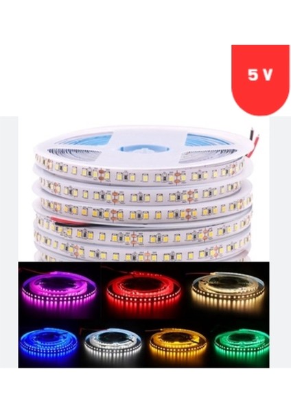5 Volt 5 mm 2835 Smd Mavi Iç Mekan 60 Ledli 5 Metre Şerit LED fiyatları