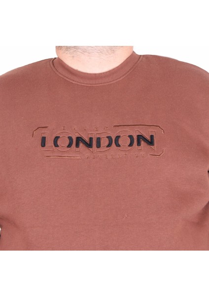 Erkek Büyük Beden Sıfır Yaka 3ip Sweat London 24208 Taba fiyatları