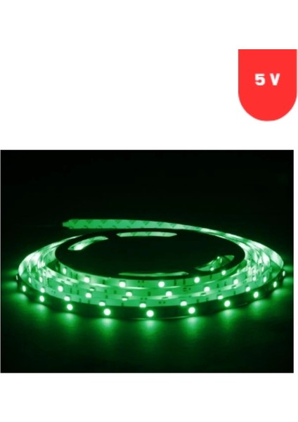 5 Volt 5 mm 2835 Smd Yeşil Iç Mekan 60 Ledli 5 Metre Şerit LED