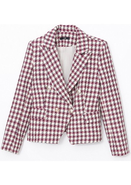 Ekose Kadın Tüvit Blazer CEKET_8684681919060_L