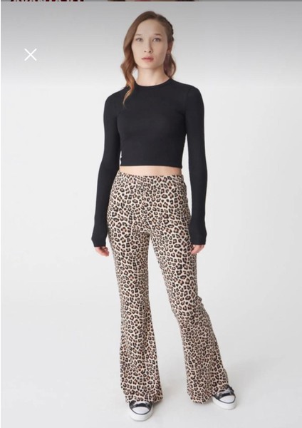 Uzun Kol Bady Crop Fitilli Kaşkorse Kumaş