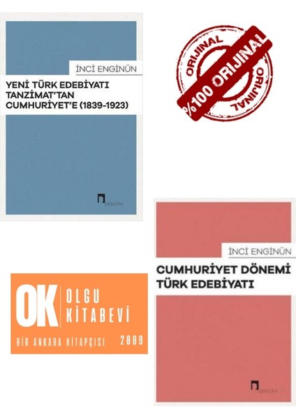 Yeni Türk Edebiyatı Tanzimat'tan Cumhuriyet'e - Cumhuriyet Dönemi Türk Edebiyatı / 2 Kitap Set - Inci Enginün