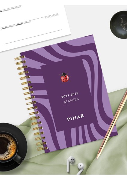 Tekno Trust Isme Özel 2024-2025 Akademik Ajanda, A5 Sert Kapaklı 16 Aylık 15X21CM Kişiye Özel Ajanda Defter Smb