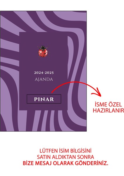Tekno Trust Isme Özel 2024-2025 Akademik Ajanda, A5 Sert Kapaklı 16 Aylık 15X21CM Kişiye Özel Ajanda Defter Smb