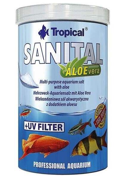 Sanital Aloe Vera Ilaveli Zengin Içerikli Akvaryum Tuzu 1000 ml 1.2 kg