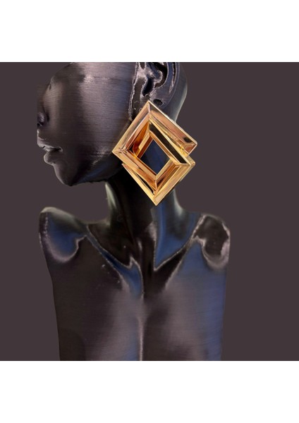 Kadın Gold Eşkenar Dörtgen Suya Dayanıklı Çelik Küpe fiyatları