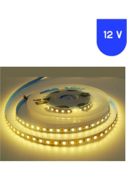 12 Volt 8 mm 2835 Smd 3000 K Günışığı İç Mekan 120 Ledli 5 Metre Şerit LED