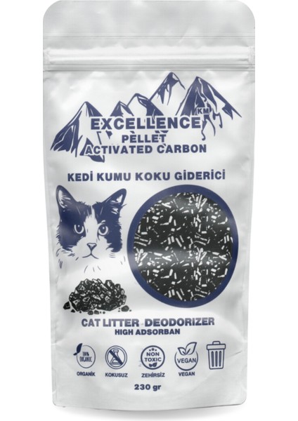 Kedi Kumu Koku Giderici Excellence Km Pellet Activated Carbon 230 gr Kömür Bazlı Pelet Aktif Karbon