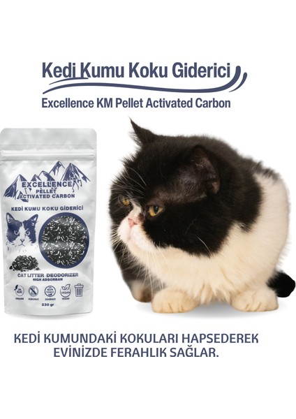 Kedi Kumu Koku Giderici Excellence Km Pellet Activated Carbon 230 gr Kömür Bazlı Pelet Aktif Karbon