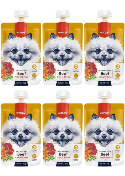 Sığır Etli ve Havuçlu Ezme Köpek Ödül Maması 90GR - 6 Adet
