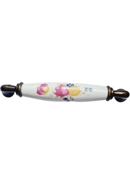 Beyaz Porselen Kulp Antik Ayak Çiçekli 96 mm - 5 Adet modelleri