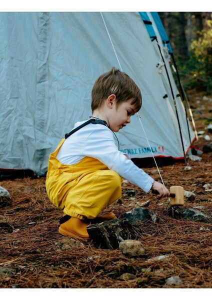 Su Geçirmez Yağmur Tulumu Poları Takılıp Çıkarılabilir - Sarı