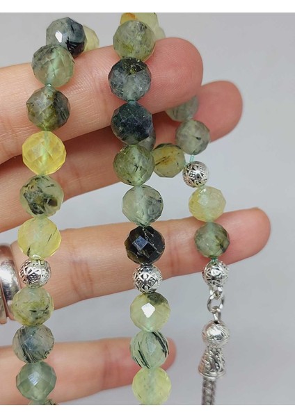 Prehnit (Prinayt) Taşı Üst Segment Faset Kesim 33LÜK Tesbih 8mm (36525) fiyatları