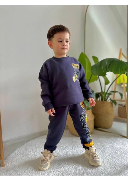 Duffy Duck Detaylı Kışlık Erkek Çocuk Tarz Eşofman Takımı