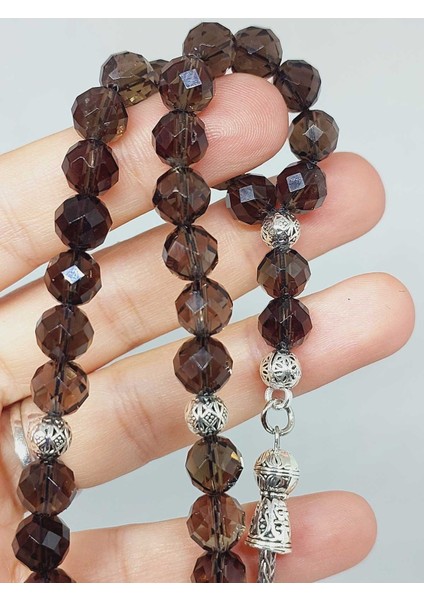 Dumanlı Kuvars Taşı Üst Segment Faset Kesim 33LÜK Tesbih 8mm (42510) fiyatları