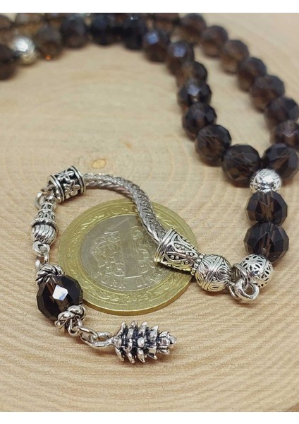 Dumanlı Kuvars Taşı Üst Segment Faset Kesim 33LÜK Tesbih 8mm (42510) modelleri