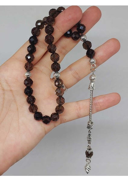 Dumanlı Kuvars Taşı Üst Segment Faset Kesim 33LÜK Tesbih 8mm (42510) fırsatları