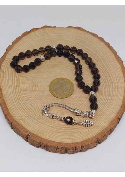 Dumanlı Kuvars Taşı Üst Segment Faset Kesim 33LÜK Tesbih 8mm (42510) indirimleri