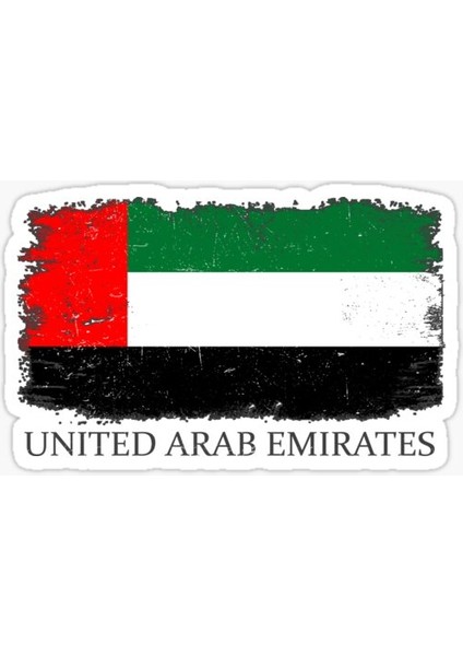Birleşik Arap Emirlikleri Bayragı Araba Sticker 19 cm Desenli