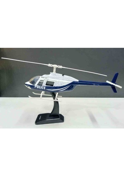 1:34 Ölçek Bell 206 Police Helikopter Metal modelleri